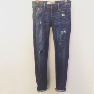 Hollister skinny distressed blue jeans 3S 26x31